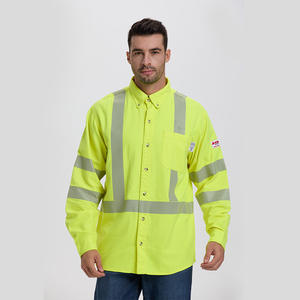 Camisa de Trabajo Amarilla Ignífuga Xinxiang Men, Mezcla Acrílica, Alta Visibilidad, Ropa de Seguridad para Minería, Talla M, 180 g/m² - Product Image 1