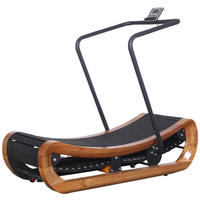 Cinta de correr mecánica de madera curvada sin motor para gimnasio, equipo aeróbico sin asistencia, máquina de correr para gimnasio