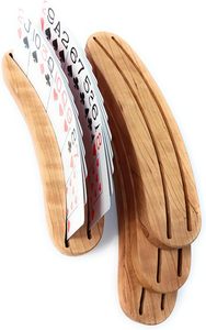 Porte-cartes de jeu en bois de cerisier massif, ensemble de 4 pièces, fabriqués à la main, pour Bridge, Canasta, <span class=keywords><strong>Poker</strong></span> - Product Image 3