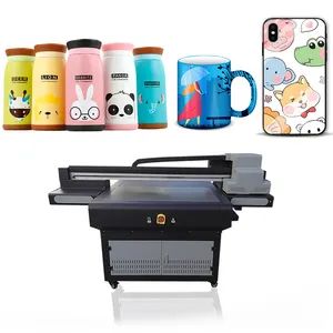 Chinese brand of 6090 uv flatbed printer led uv printing machine with 1/2/3pcs tx800 printhead for glass board printing