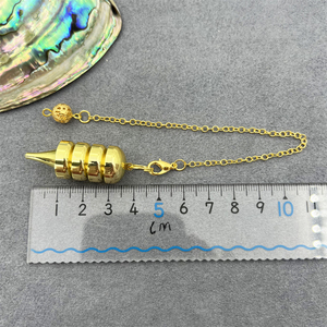 Nuovi arrivi accessori Reiki di buona qualità stile Vintage a forma di giroscopio in ottone metallo pendente pendolo pendolo per rabdomante - Product Image 5
