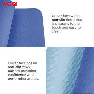 Tapis de yoga Woqi 3 mm d'épaisseur, EVA antidérapant, pliable, rectangulaire, bleu marine, pour fitness et massage - Product Image 2