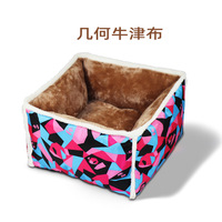 Lit pour chat en forme de grotte, fausse fourrure, fond antidérapant, doux, chaud, durable, lit carré pour chats et chiots