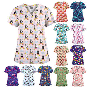 Uniforme de enfermera con estampado de Hospital, ropa de trabajo para mujer, originales, estampado personalizado de vacaciones, Spandex, enfermera, Hospital, Scrubs, Tops - Product Image 2