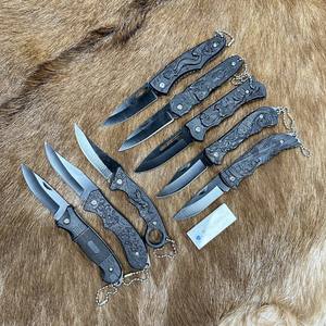 Coltello da tasca in plastica goffrato con drago 3 ''taglia in acciaio inox leggero sopravvivenza EDC coltello pieghevole con portachiavi - Product Image 3