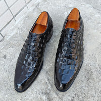 Chaussures habillées formelles pour hommes au design unique, fabriquées à la main en cuir de vachette véritable imprimé alligator, bout pointu, directement de l'usine, automne/hiver