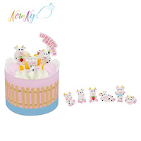 Décorations de cupcakes aux champignons sur le thème des animaux 3D faites à la main pour les décorations de gâteaux fête d'anniversaire des enfants Dessert solide Halal