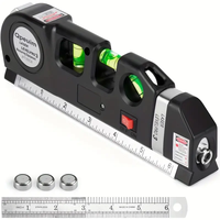 Niveau laser infrarouge multifonctionnel DIY haute précision avec niveau à bulle d'angle droit et ruban de mesure intégré en ABS+alliage d'aluminium 1