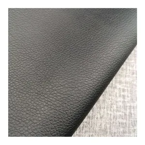 Öko-geprägte gesplittete 3D-Litchi-Struktur schwarze PVC-Stoffrolle Rexine veganes Kunstleder Sofa-Material für Sofa Autositz