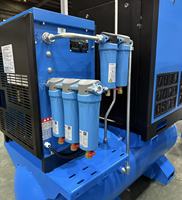 Compresseur d'air à vis stationnaire Xinsheng SX-58 4-en-1 7,5KW/15KW/22KW avec sécheur d'air et filtres, lubrifié, silencieux, refroidissement intégré, réservoir 300L/400L