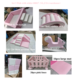 Ngoài trời màu Hồng mềm chơi thiết lập với Trampoline Hoa Bóng hố leo núi trượt khối gói bên cho thuê thiết bị sân chơi - Product Image 6