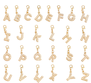 진주 장식 금 합금 알파벳 참 펜던트 목걸이 팔찌 열쇠고리 제작 및 가방 신발 장식용 - Product Image 5