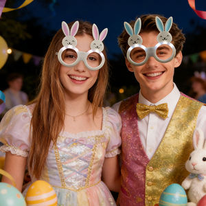 Gafas LED de Conejito <span class=keywords><strong>con</strong></span> <span class=keywords><strong>Luz</strong></span> Intermitente de Pascua, Funcionan <span class=keywords><strong>con</strong></span> Pilas, Color Azul y Rosa, Decoración para Fiestas en Interiores y Exteriores, <span class=keywords><strong>Lentes</strong></span>, Suministros para Días Festivos - Product Image 2