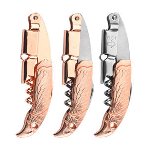 Rose Gold Plated Wine Opener Stainless Steel Multifunctional Foldable Corkscrew With <b>Shrimp</b> Head Handle For Beer And Wine - Product Image 1