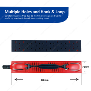 Bloque de lijado de mano ajustable, gancho y bucle de 70x400mm, extracción libre de polvo, herramienta de pulido de bloques de molienda flexible de plástico - Product Image 5