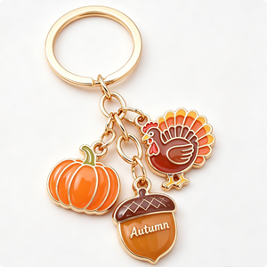 Llavero de Aleación de Zinc con Dijes de Pavo, Calabaza y Bollo, Estilo de Dibujos Animados, Regalo de Recuerdo para Acción de Gracias - Product Image 4
