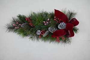 พู่ห้อยประดิษฐ์สีแดงเบอร์รี่ตกแต่งผนังสำหรับเทศกาลคริสต์มาส - Product Image 3