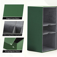 Boîte de rangement pour cartes X-Large en cuir PU double, pour plus de 200 cartes sous étui, qualité supérieure, couleur écologique, 3 plateaux, capacité de 100+ cartes