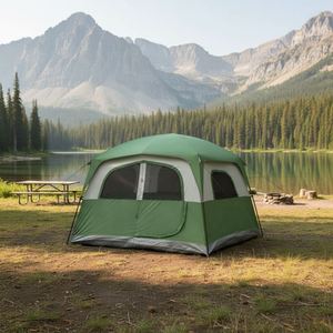Carpa de Camping Impermeable para 6 Personas, de Una Habitación, para las Cuatro Estaciones, 1500-2000 mm, Fácil de Instalar, Diseño de Doble Capa, Portátil, Familiar, para Exteriores - Product Image 3