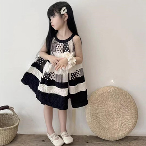 Child Star Circle Toddler Girls Sleeveless Dress Round Neck Breathable Mid Length Forest Theme Embroidered Applique Summer Style - Product Image 3