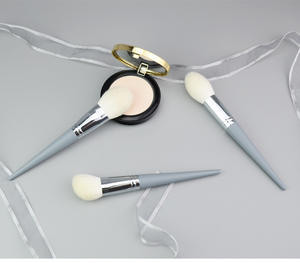 Muy suave Xgf pelo de cabra biselado recorte <span class=keywords><strong>contorno</strong></span> polvo suelto cepillo llama alto brillo cepillos solo maquillaje cepillo Etiqueta Privada - Product Image 4