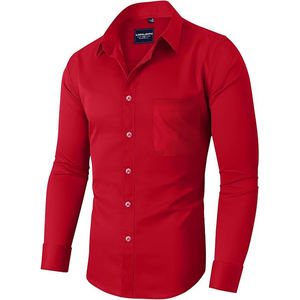 Chemises décontractées boutonnées pour hommes, style occidental, pour le printemps et l'été, <span class=keywords><strong>look</strong></span> formel, anti-plis, chemise pas chère - Product Image 1