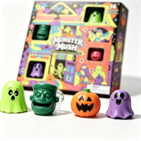 Jouet anti-stress en caoutchouc souple pour Halloween, motifs fantôme, citrouille, crâne, boîte mystère, cadeau de fête, transfrontalier