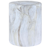 Nouveauté : Tabouret en céramique pour jardin intérieur/extérieur, finition marbre, table d'appoint en céramique, tabouret tambour en céramique