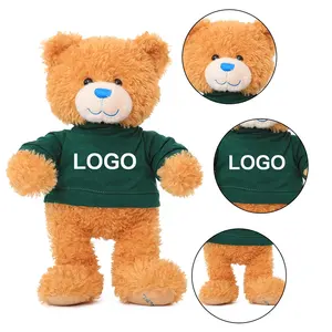 9 inches cute baby brown teddy bear plush toy custom your first teddy bear stuffed plush soft toys with t shirt