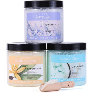 Meilleure idée cadeau Sels de bain Trempage <span class=keywords><strong>Spa</strong></span> <span class=keywords><strong>Luxetique</strong></span> Sels d'Epsom Coffret de cadeaux Sels de bain Lavande Noix de coco - Product Image 1