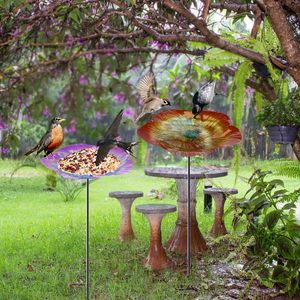 Thân Thiện Với Môi Ngoài Trời Hướng Dương Sắt Kim Loại Cổ phần <span class=keywords><strong>Bird</strong></span> Trung Chuyển Hình Dạng Hoa <span class=keywords><strong>Bird</strong></span> Tắm Trung Chuyển Cho Ngoài Trời Vườn - Product Image 6
