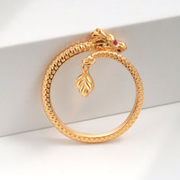 Bague ouverte de luxe léger KABA Jewelry Dragon du Univers à queue oscillante et à rotation