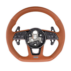 Volant en cuir lisse perforé, vente chaude d'usine, pour <span class=keywords><strong>Audi</strong></span> A3 A4 A5 Q7 Q8 <span class=keywords><strong>TT</strong></span> R8 B9 - Product Image 2