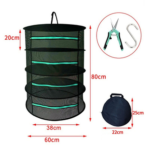 Resistente a 2 strati pieghevole in rete appeso cestello essiccatore a rete traspirante per erbe stendino per un comodo riporre l'abbigliamento - Product Image 3