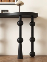 Table console noire moderne et courbée, table d'entrée étroite avec pieds en forme de bulle pour la décoration du salon à la maison