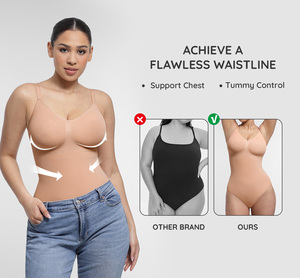 Waistdear Custom Comfortable White Polka Dot <strong>Bodysuit</strong> <strong>Women</strong> Tummy Control Adjustable Strap Shapewear <strong>Bodysuit</strong> OEM Factory - Product Image 4