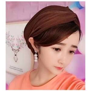 Women's Acrylic Elastic Breathable <b>Headband</b> Soft Daily Casual Hairband Hat Suitable for All Seasons - Product Image 1
