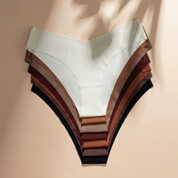 Culottes de sport de yoga respirantes à taille basse en forme de V, grande taille, séchage rapide, culottes féminines sans couture, sexy, douces, string