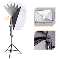 Kit d'éclairage photo de studio avec 2 ampoules LED 85W bicolores 2800K-5700K et boîte à lumière