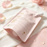 Pochette souple personnalisée avec bec verseur, en plastique laminé, pour emballage de recharge de shampoing et de lotion corporelle