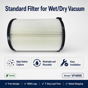 Filtre Électrique de Remplacement VF4000 Humide/Sec pour 5-20 Gallons <span class=keywords><strong>Ridgid</strong></span>, Usage Domestique, Lavable, Matériaux OEM de Haute Qualité - Product Image 2