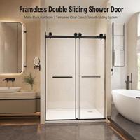 Porte de douche coulissante OEM ODM en verre trempé pour salles de bain modernes
