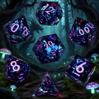 MINI PLANET Bluestar – Jeu de dés polyédriques en résine faits à la main avec bords tranchants pour jeux de rôle sur plateau (TRPG) Dungeons & Dragons (DND)