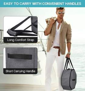 Grande boîte de rangement grise avec poignées de placard étui organisateur de voyage pliant pour femme <span class=keywords><strong>Sleepin</strong></span> - Product Image 2