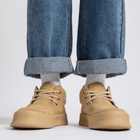 Baskets montantes décontractées pour hommes, collection Automne-Hiver 2026, faites à la main, à lacets, couleur unie, design EVERGREEN