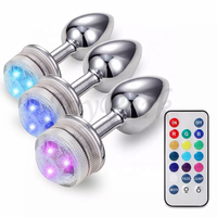 JoyPark LED-Lampe Wasserdichter Umweltfreundlicher Tragbarer Analplug-Stimulator Prostata-Massagegerät Leuchtender Butt Plug Trainer-Set für Männer und Frauen