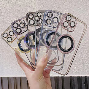 Nouveau <span class=keywords><strong>film</strong></span> d'appareil photo en verre trempé placage étui magnétique transparent étui de Charge sans fil pour Iphone 15 14 13 12 Pro 11 Xr Xs Max - Product Image 6