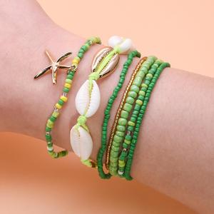 Yebei's best-selling Bohemian beach style <b>bracelet</b> <b>set</b>, a seven-piece summer beach starfish seed bead and seashell <b>bracelet</b> <b>set</b>. - Product Image 2