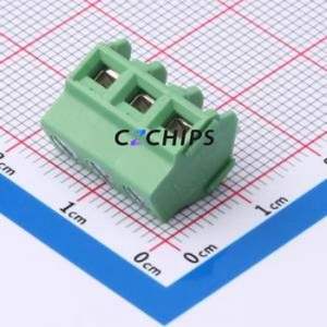 DB127L-5.08-3P-GN-S Screw Terminal Block Through hole Component (THT),P=5.08mm Connector 1x3P 5.08mm Green 3P - Product Image 1