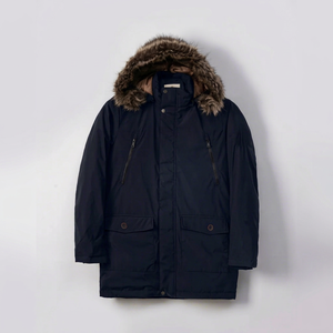 Chaqueta Acolchada Larga Unisex para Invierno, con Capucha, Color Sólido, Impermeable, de Secado Rápido, con Ribete de Piel, Ropa Exterior Informal, Relleno de Poliéster - Product Image 1